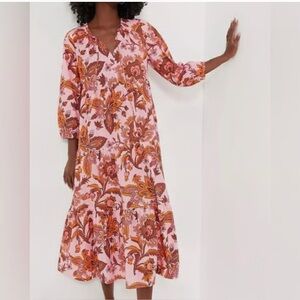 Tuckernuck NEW Sunset Chintz Salty Paloma Pink Paisley Caftan Maxi Dress Size S